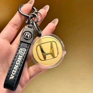 18K Gold Car Key Chain with Mercedes-Benz &Honda Logos - Premium Car Accessories